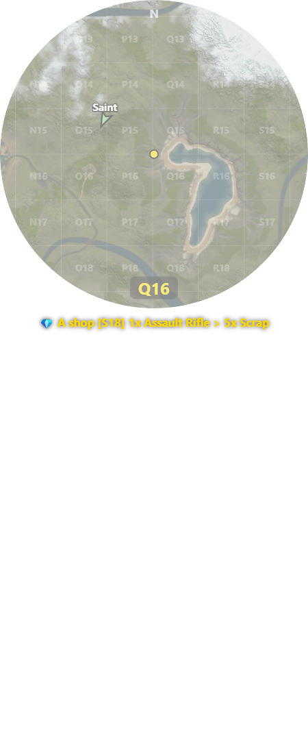Loot Interceptor alert: A shop [Q16] 1× Assault Rifle > 5× Scrap